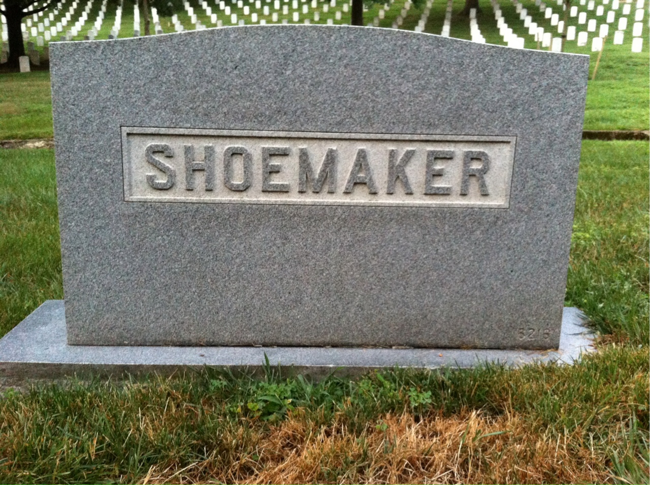 Back of headstone — Amanda Shoemaker