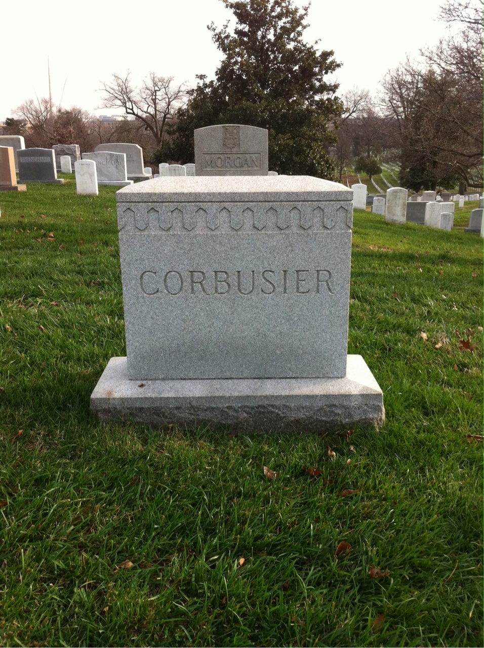 Back of headstone — Ida Corbusier