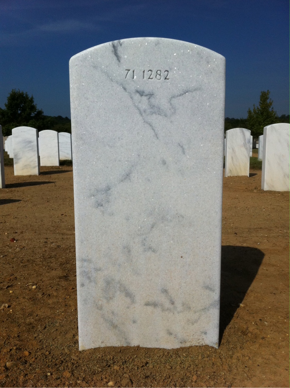 Back of headstone — Warren Lee Vanatter