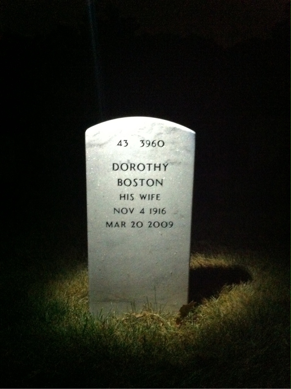 Back of headstone — George Calhoun