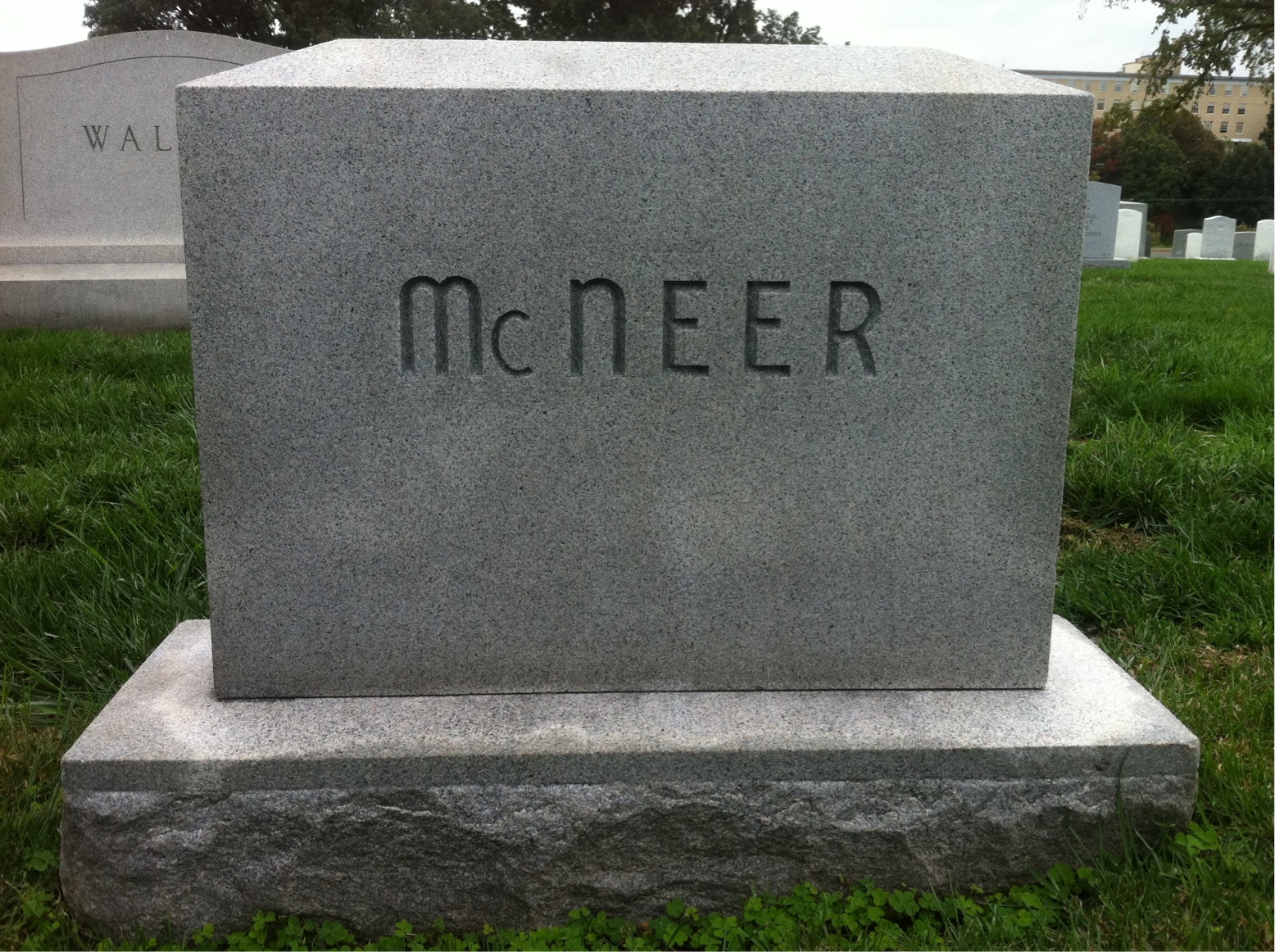 Back of headstone — William Mcneer