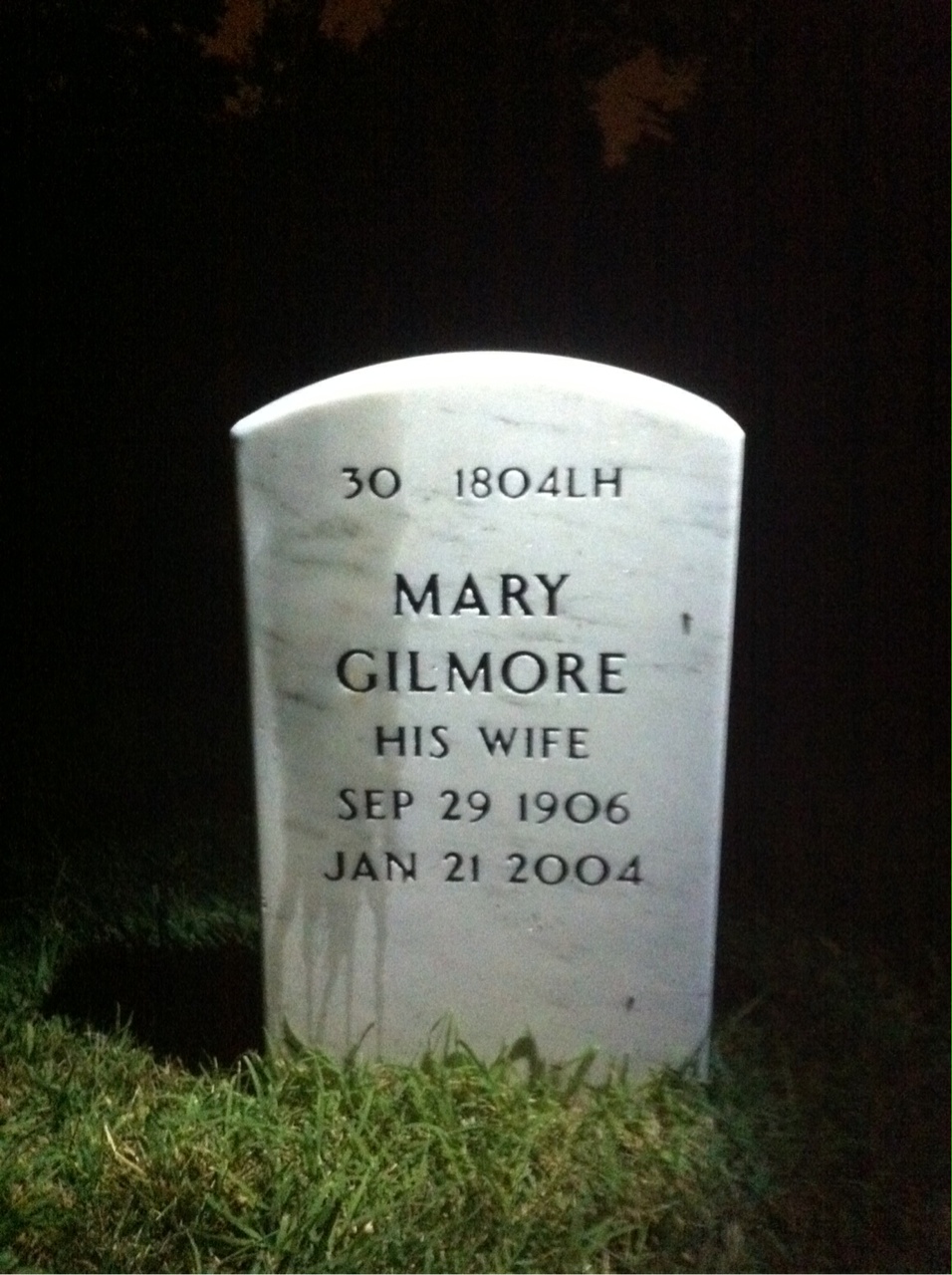 Back of headstone — Ralph Young