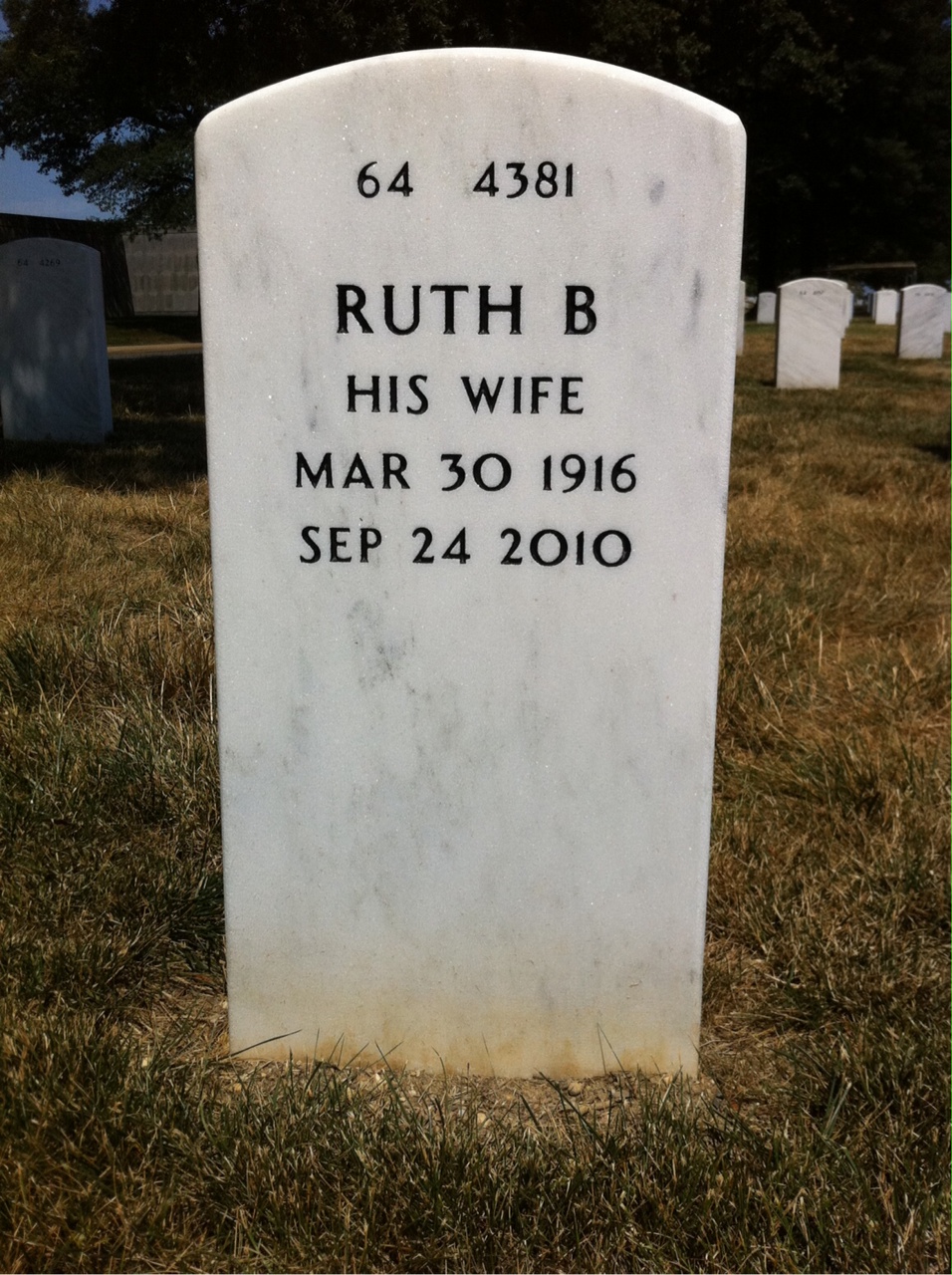 Back of headstone — Joseph Lamar