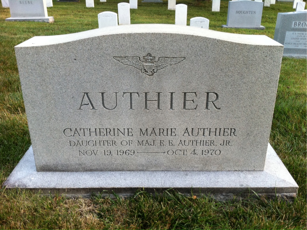 Back of headstone — Catherine Authier