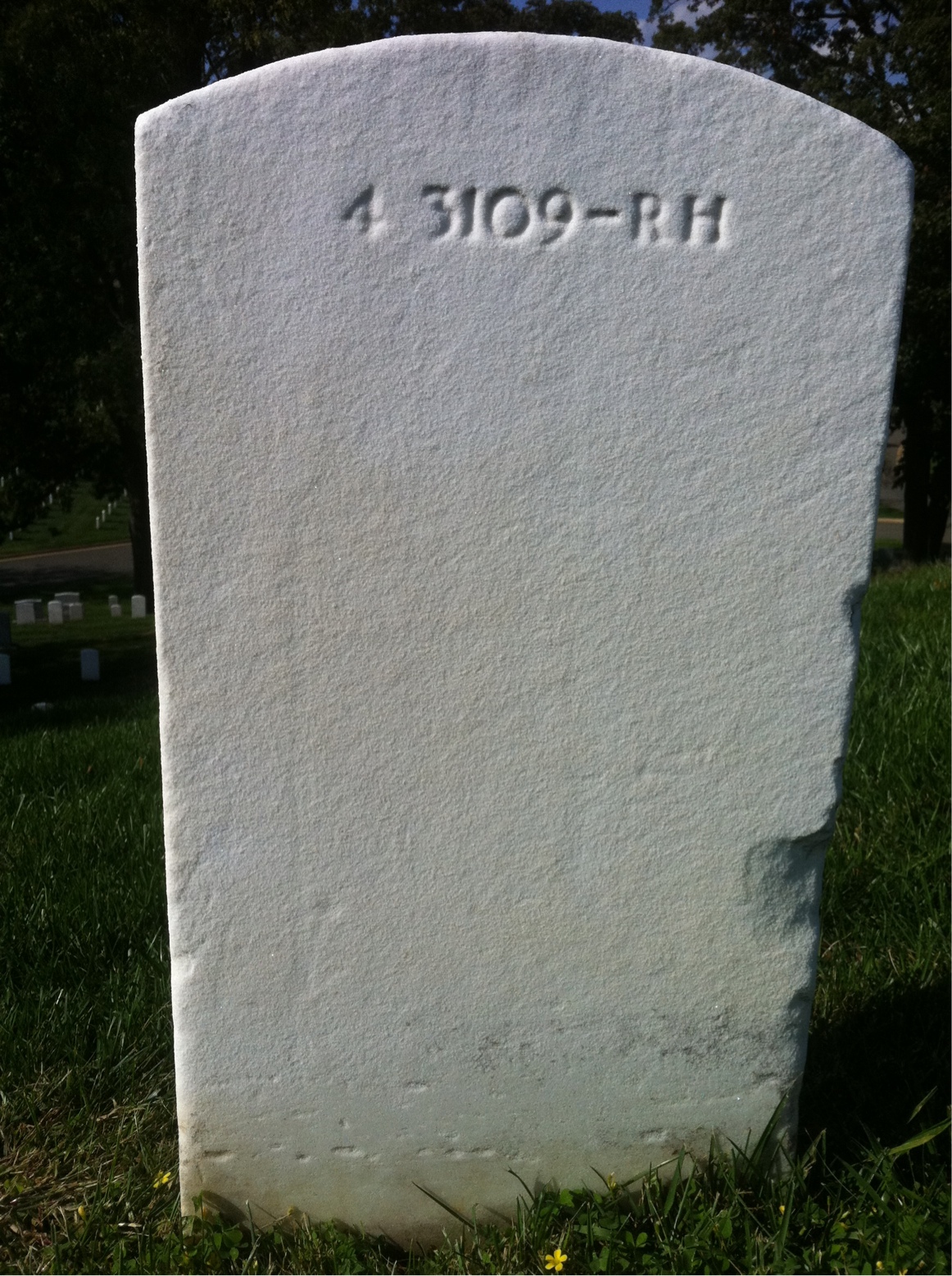 Back of headstone — Drury Mitchell