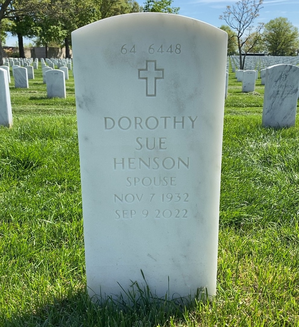 Back of headstone — Verlin Henson