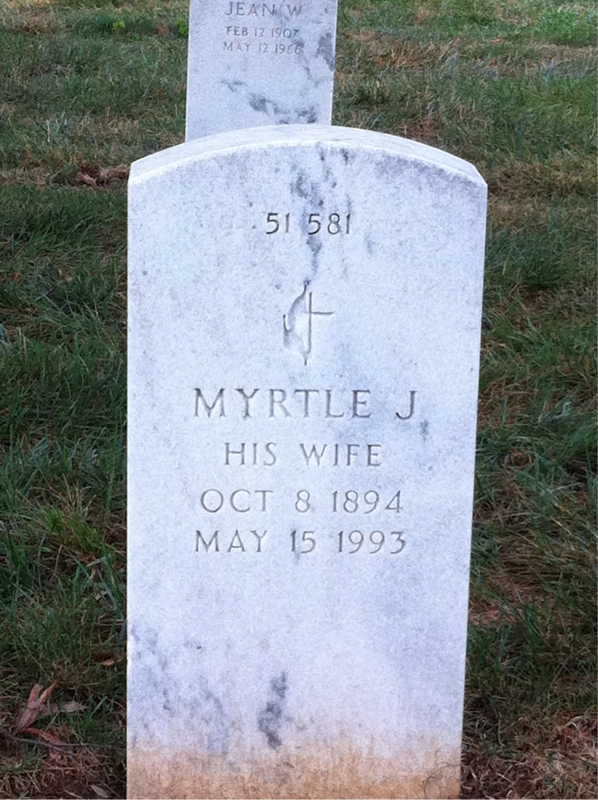 Back of headstone — William B Clark