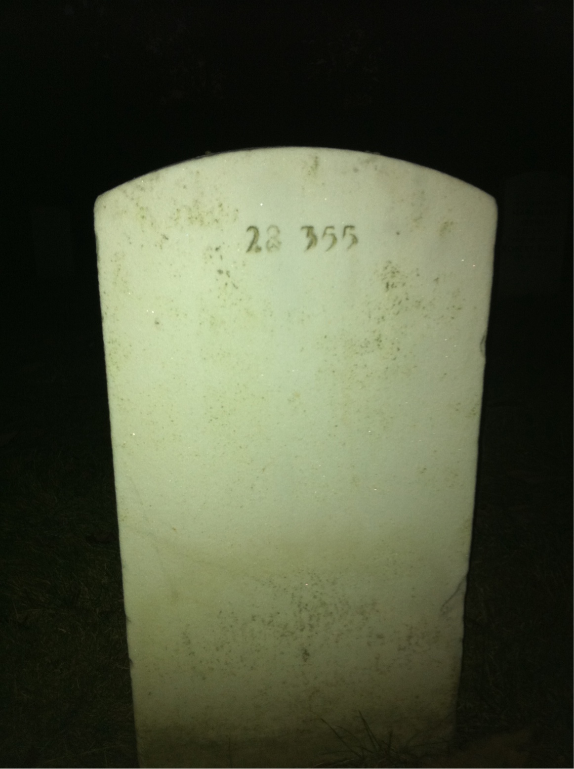 Back of headstone — Harold Mckenna