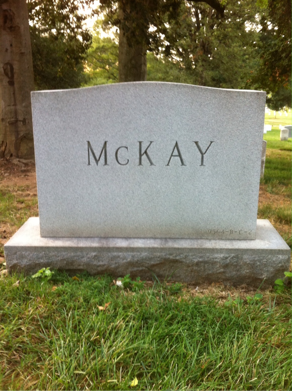 Back of headstone — Antoinette Mckay