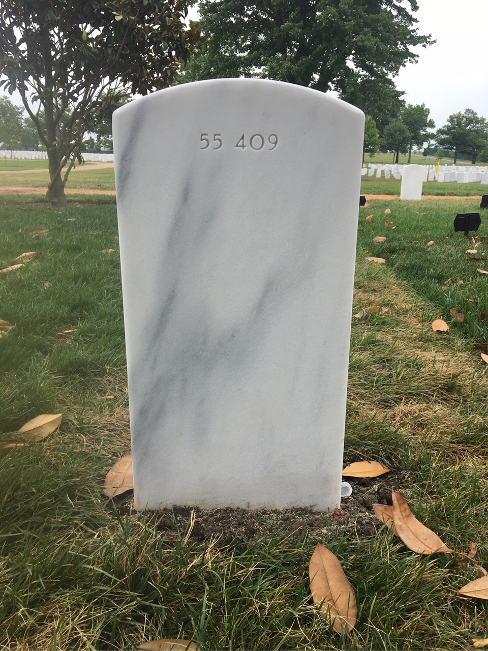 Back of headstone — Jerome Baker