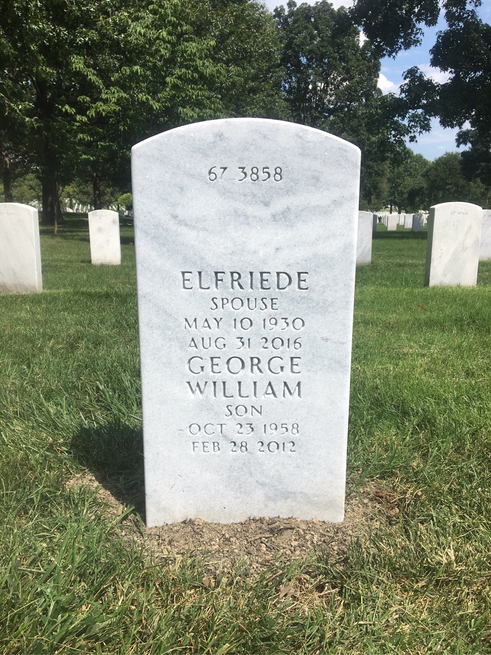 Back of headstone — George W Harper