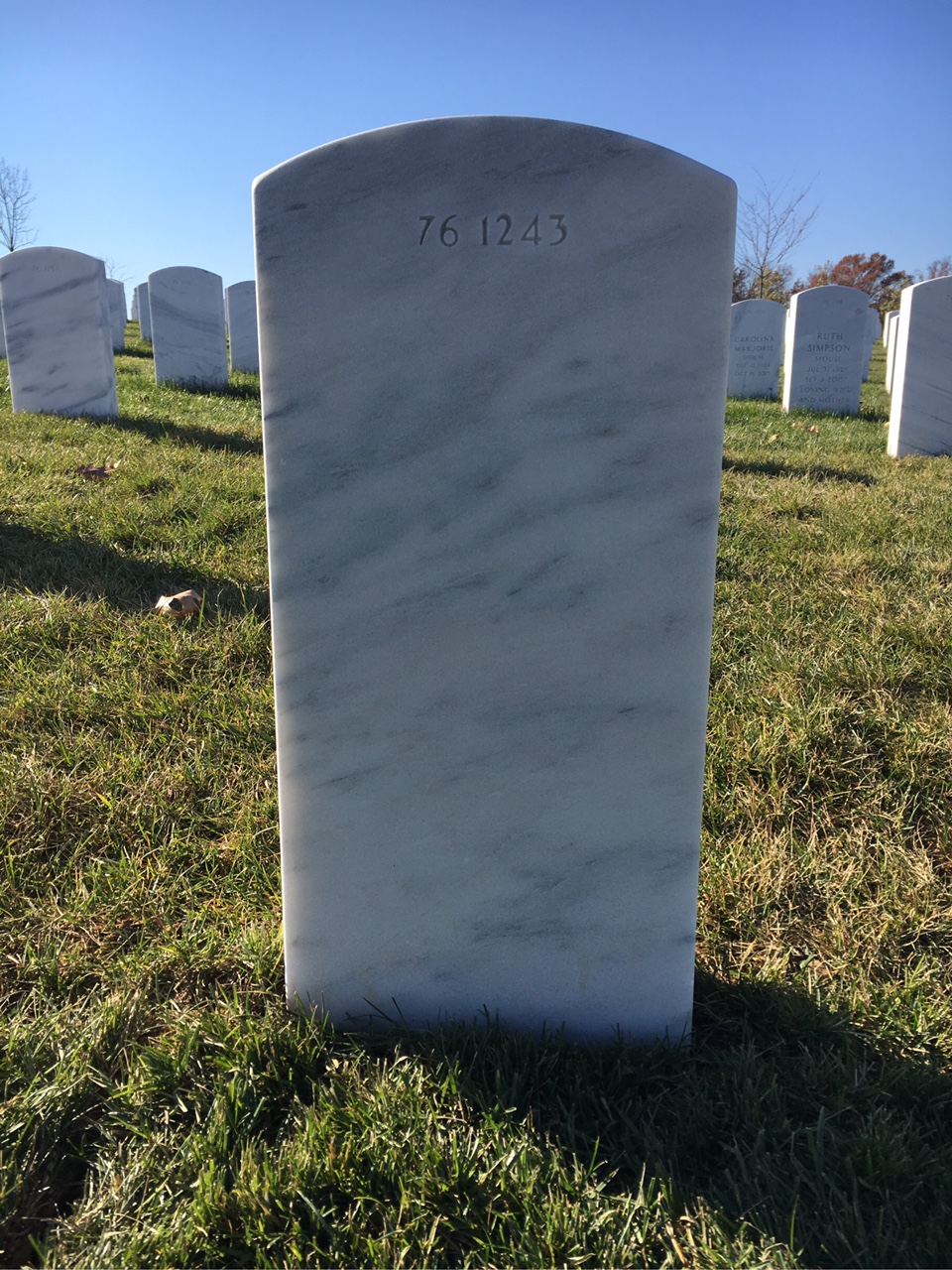 Back of headstone — Gary Milstead