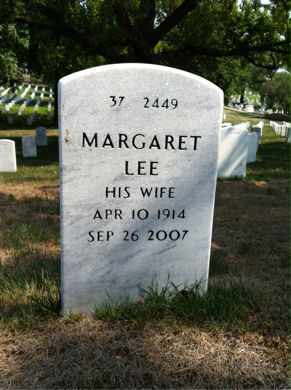 Back of headstone — George Dickens