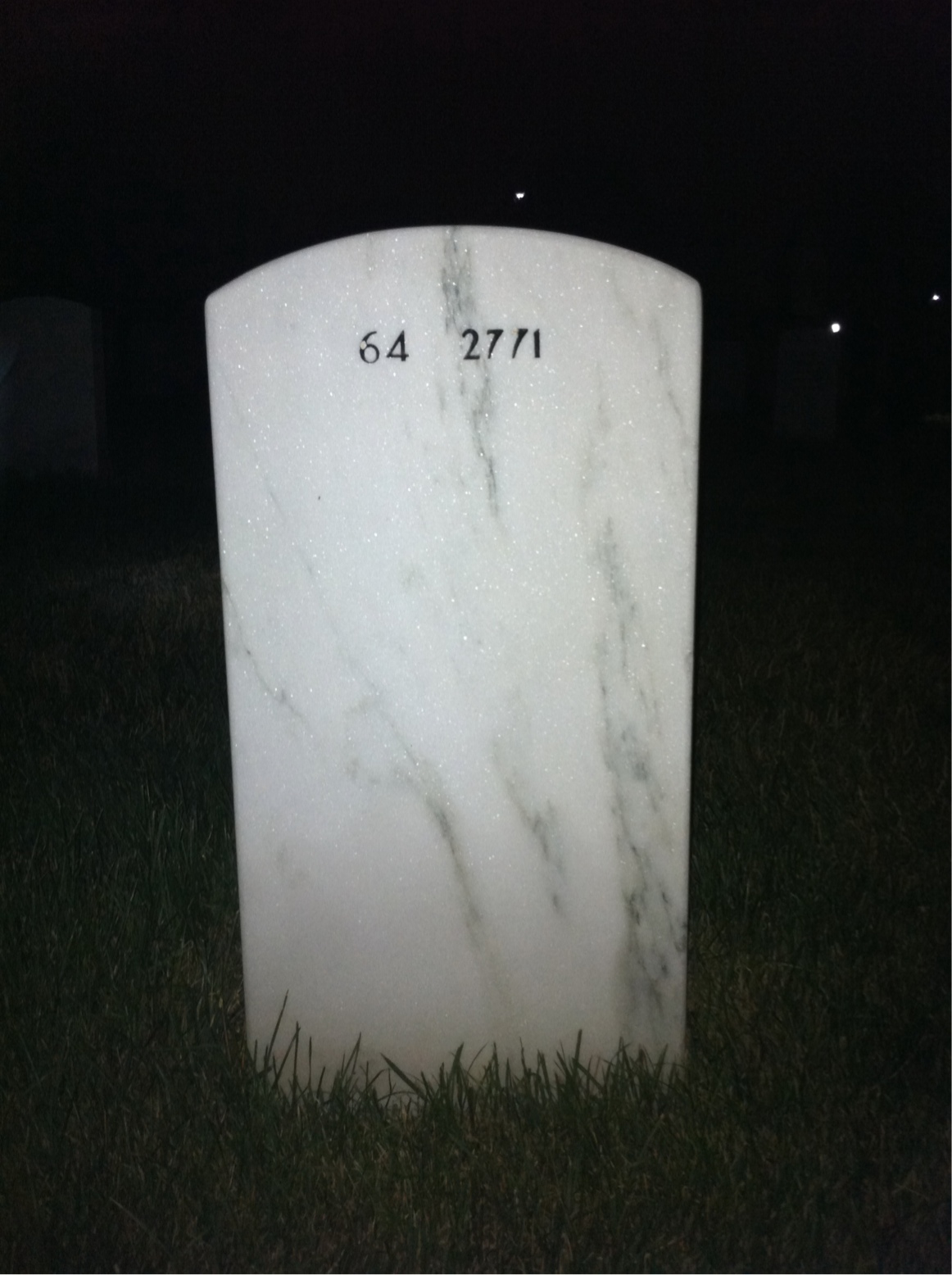 Back of headstone — Donald Greer