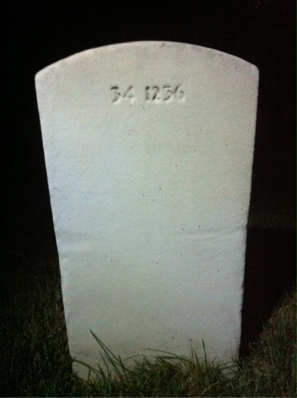 Back of headstone — Lee Middleton