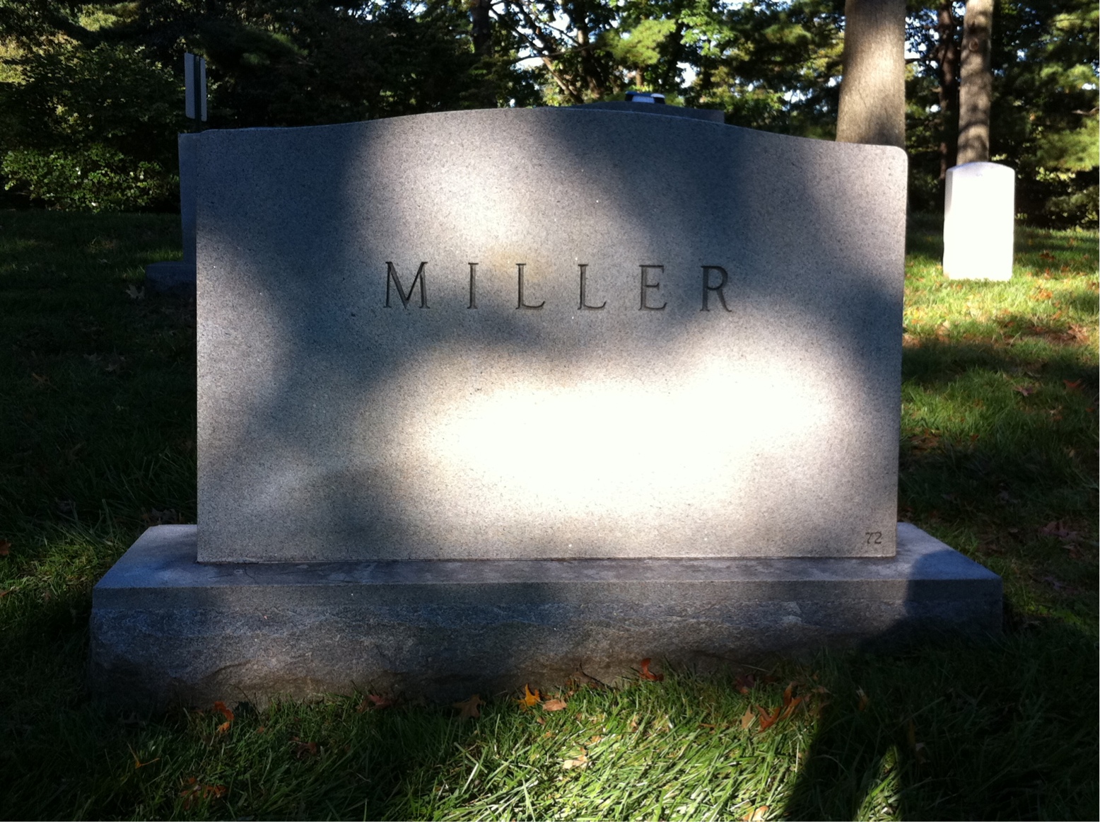 Back of headstone — Victor Miller