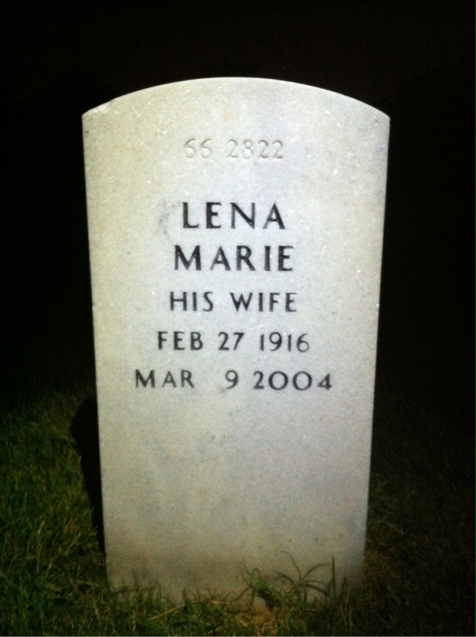 Back of headstone — Lewis Rivas