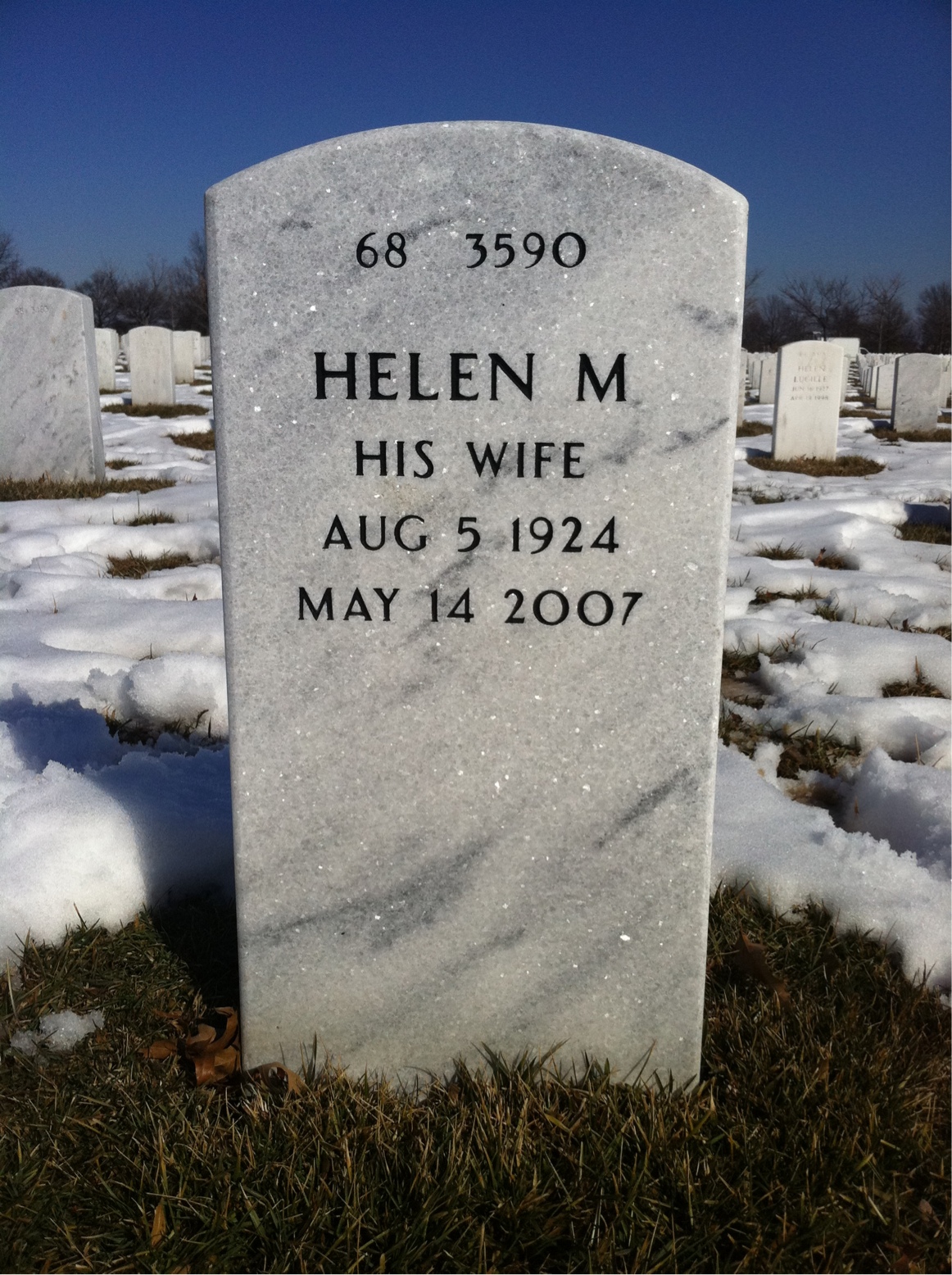 Back of headstone — Oscar Olsen