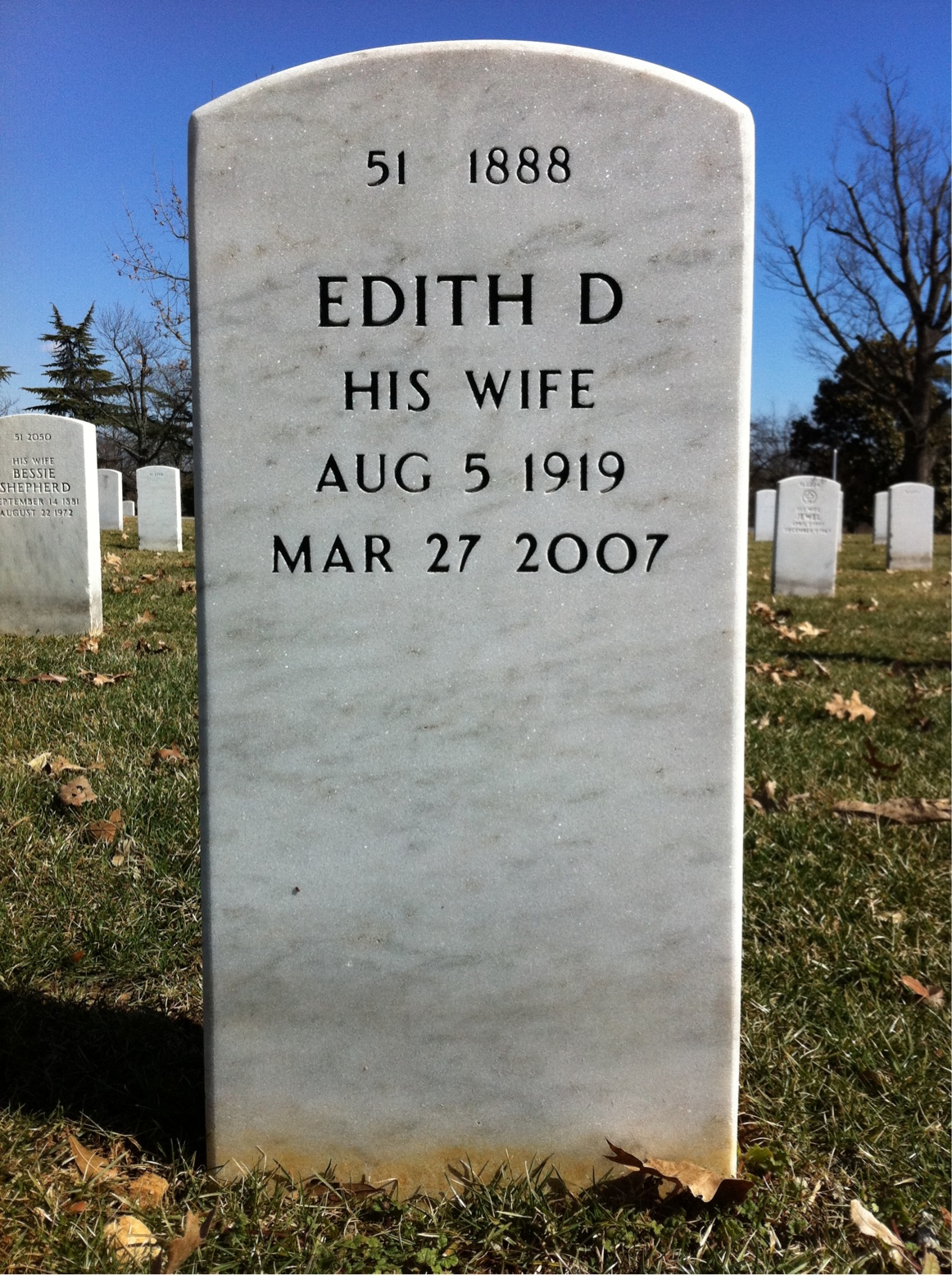 Back of headstone — Eugene Scott