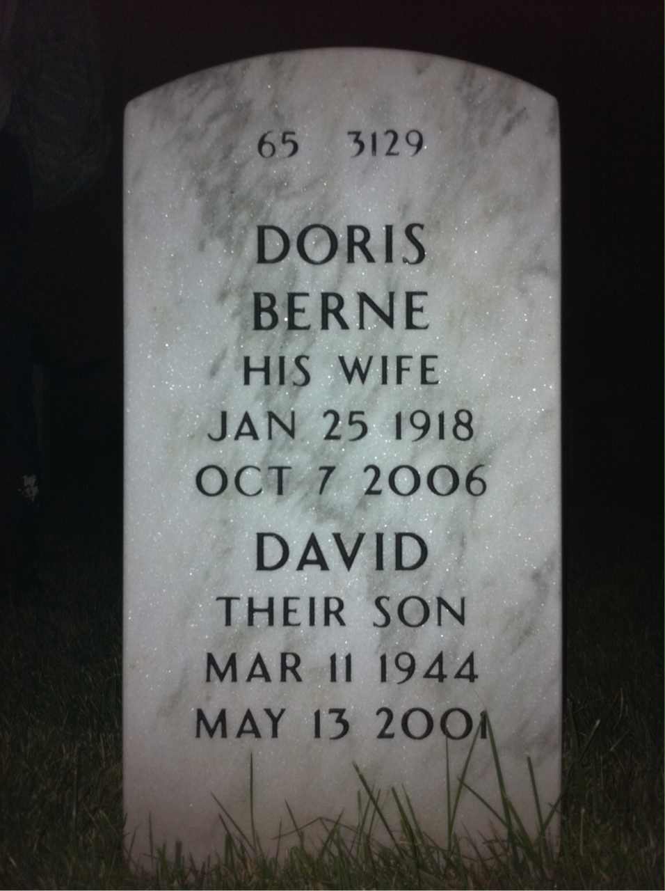 Back of headstone — Carl Flint