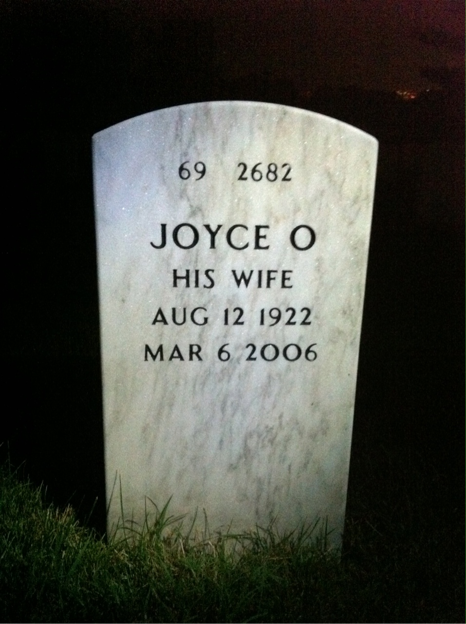 Back of headstone — Wayne Chew