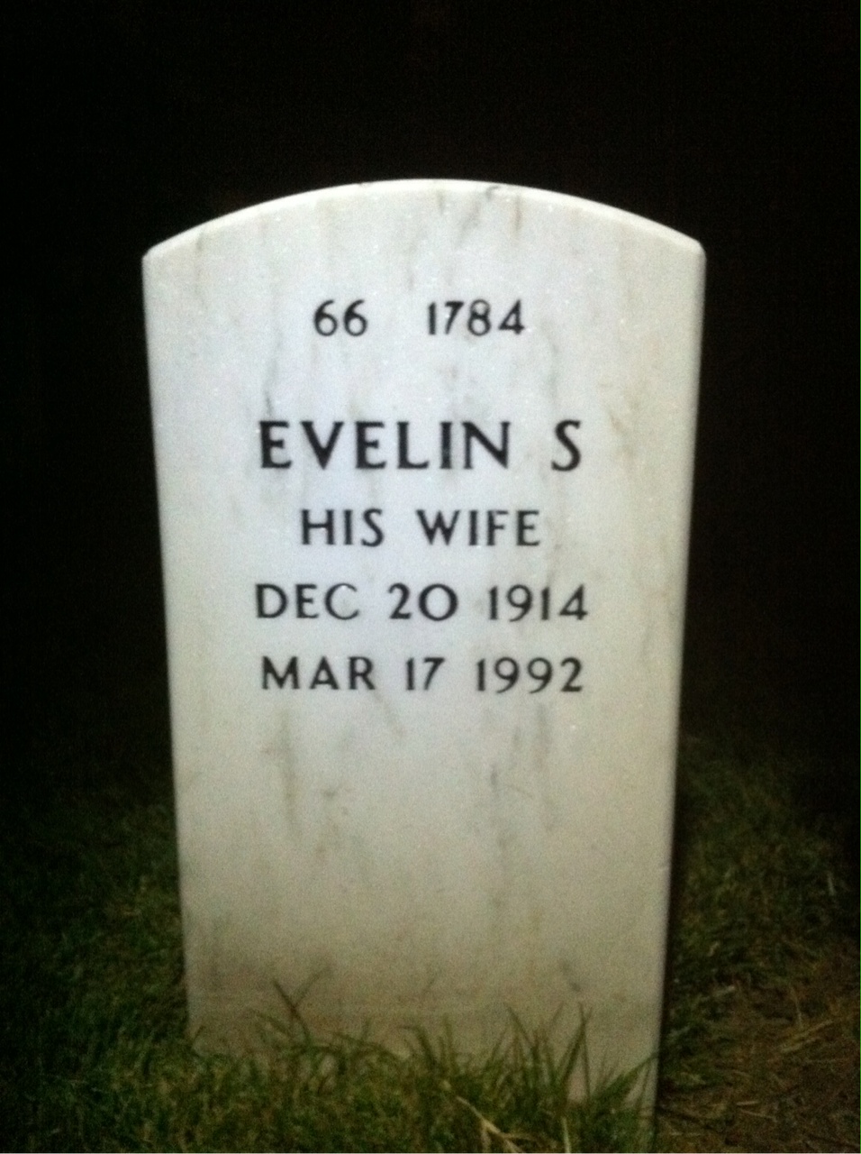 Back of headstone — Clifford Simenson