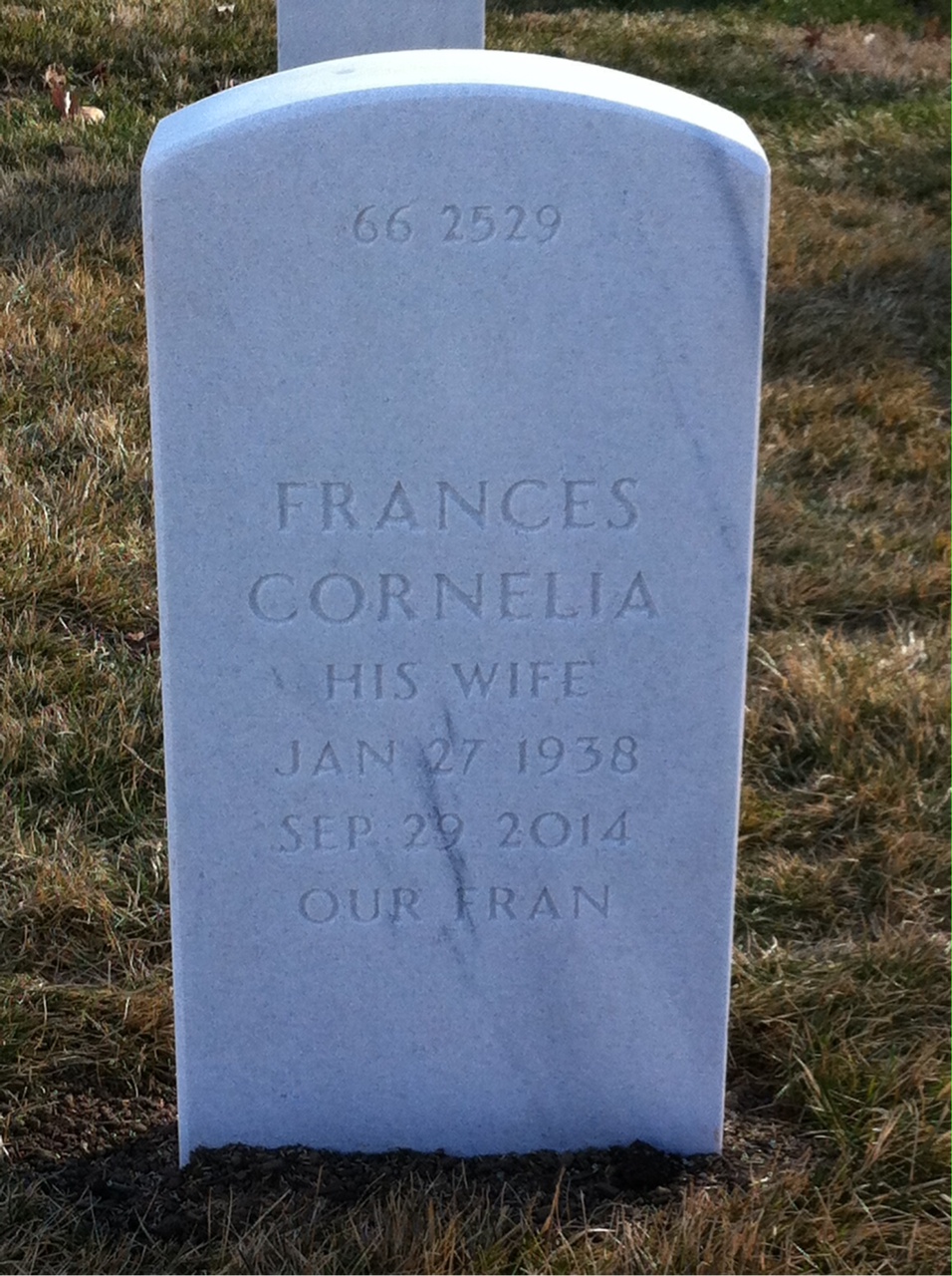 Back of headstone — James Henning