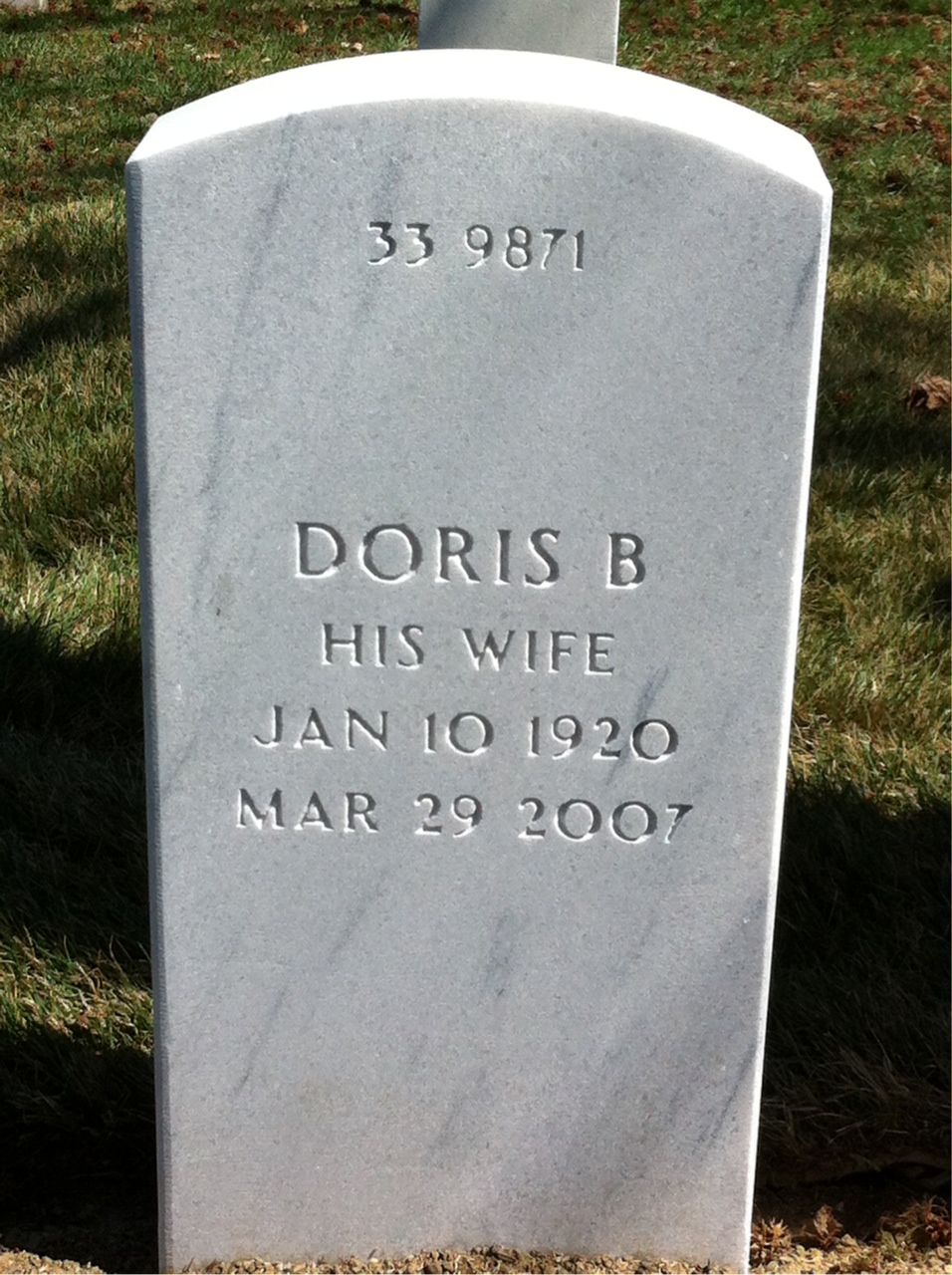 Back of headstone — Carl Blanche
