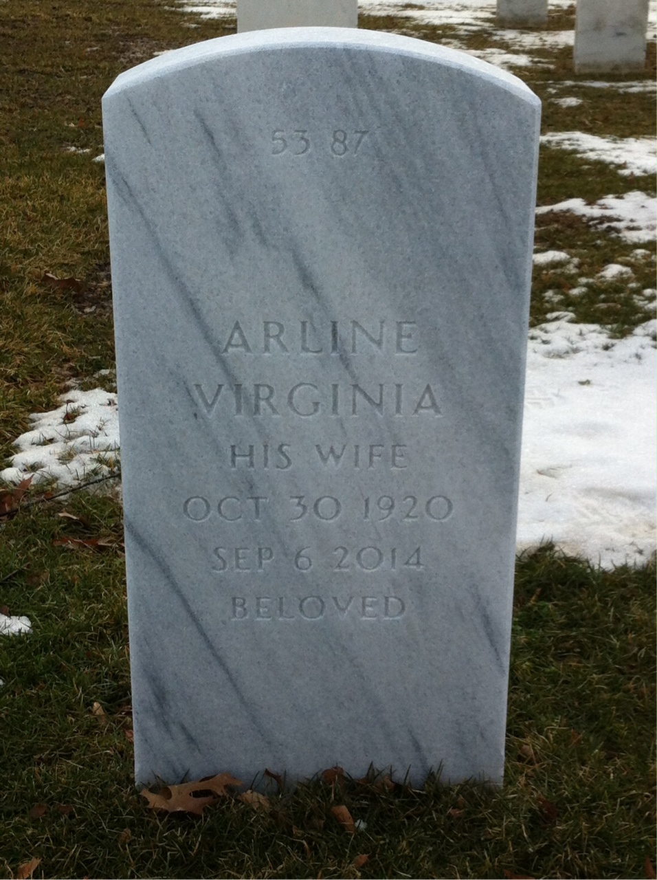 Back of headstone — Thomas Mosier