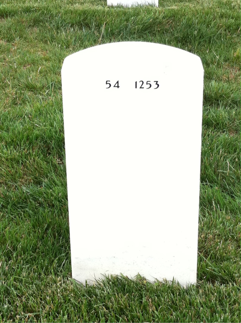 Back of headstone — Joseph Brock