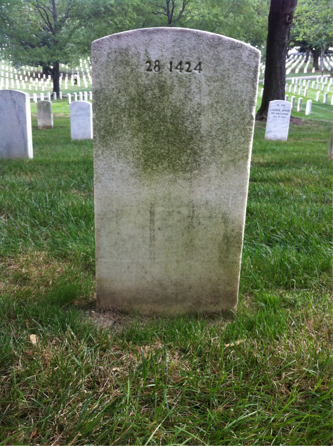 Back of headstone — Anders Applequist