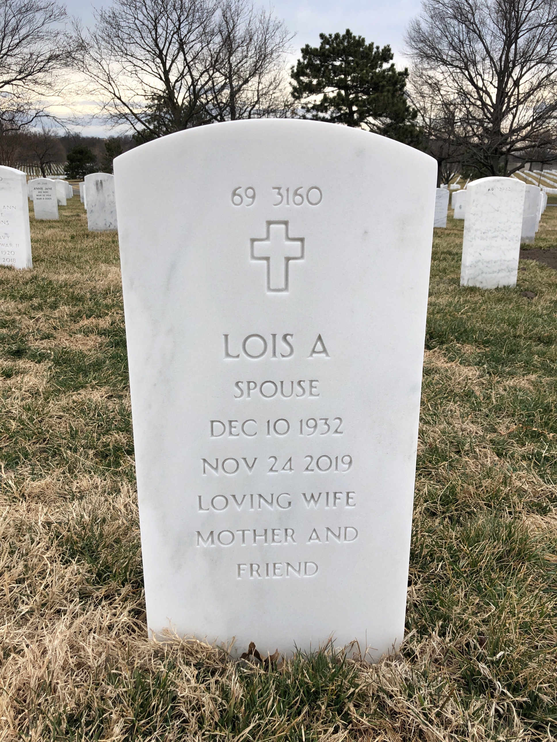 Back of headstone — Gilyard Bates