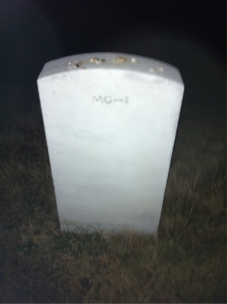 Back of headstone — William Albert Huston
