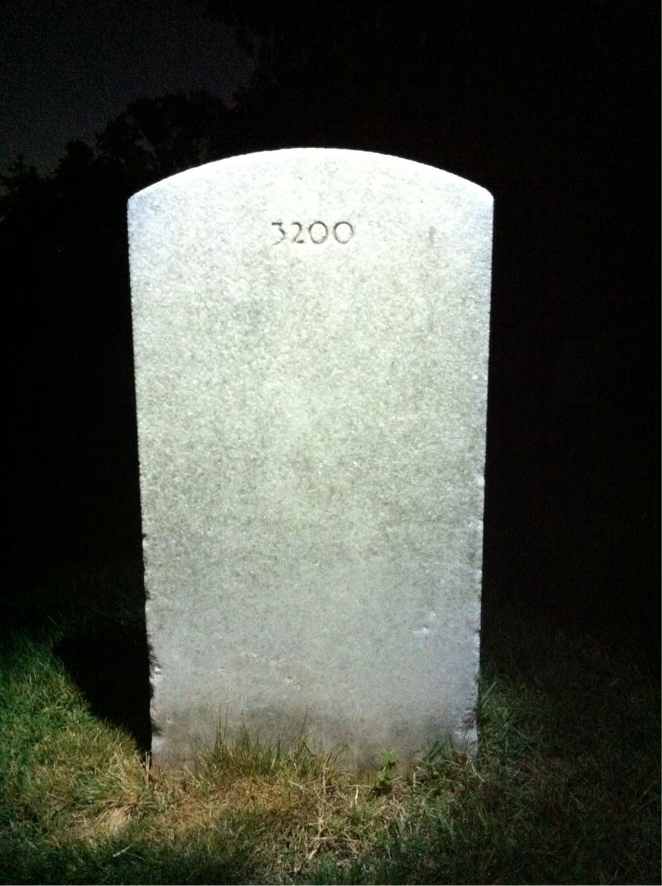 Back of headstone — James Mooney