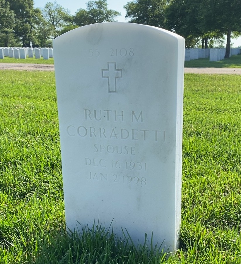 Back of headstone — Alfred Corradetti