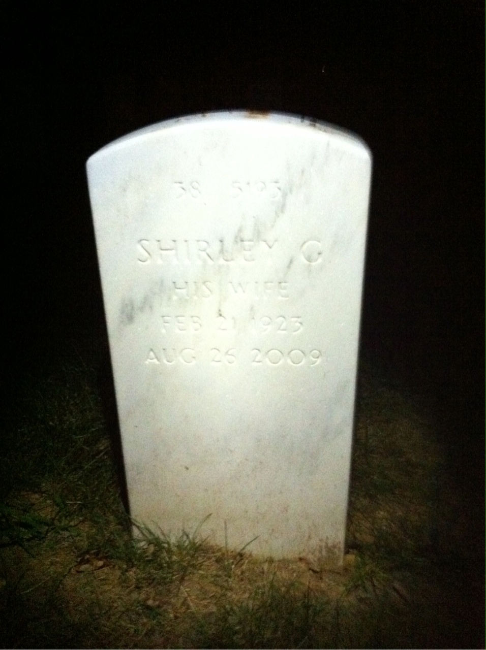 Back of headstone — Leonard Winter