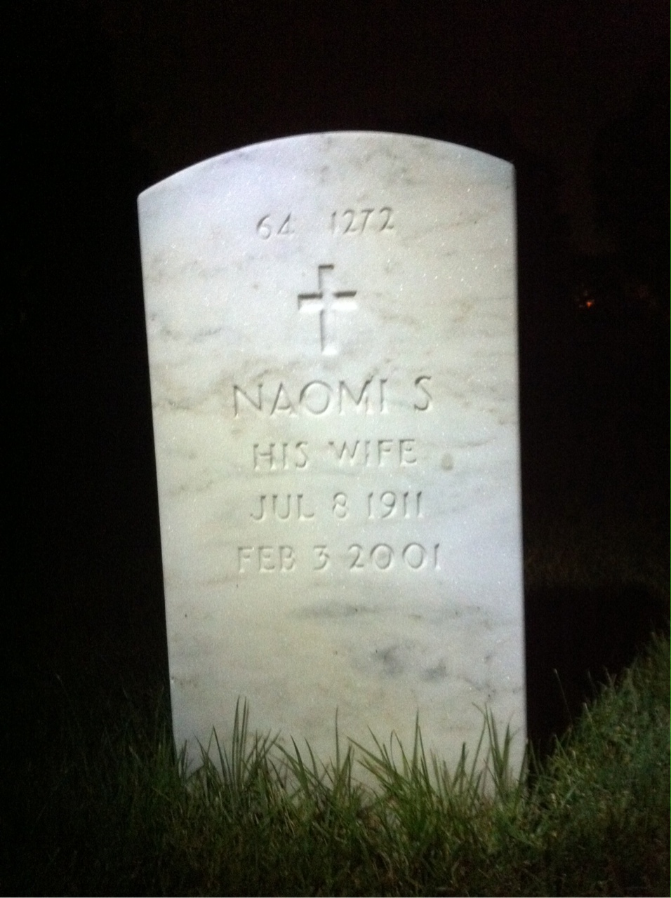 Back of headstone — Naomi Andrews