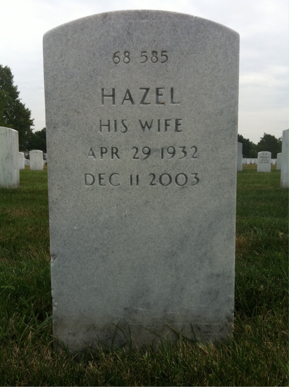 Back of headstone — Joe Rogers