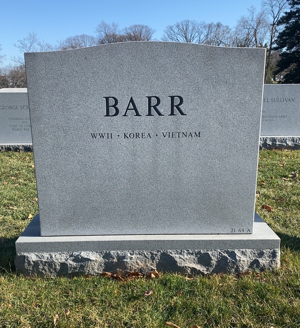 Back of headstone — Robert Barr