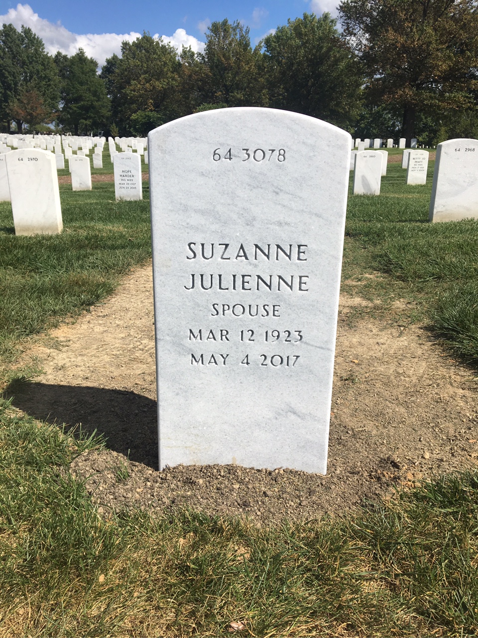 Back of headstone — Charles Zuccardy