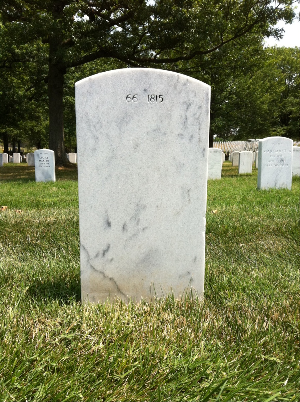 Back of headstone — Walter B Smith