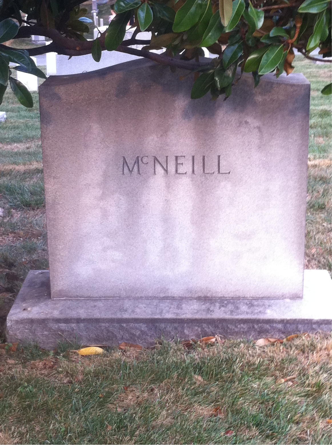 Back of headstone — Martha Mcneill