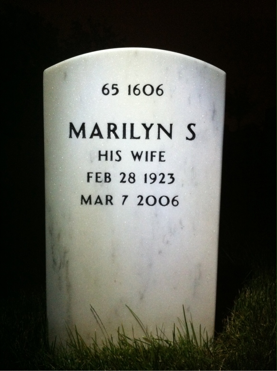 Back of headstone — Walter Castle