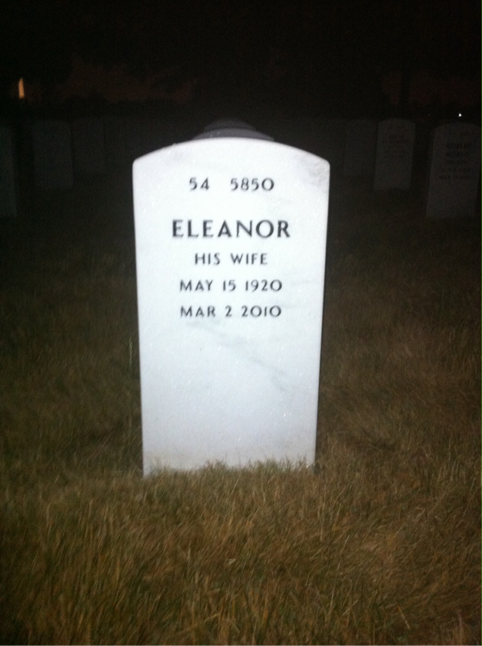 Back of headstone — Edward Gilbert