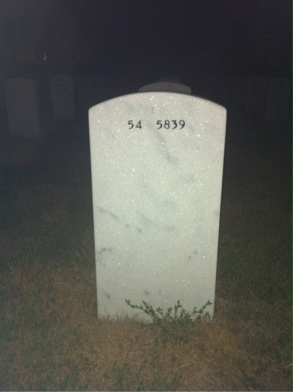 Back of headstone — Robert Comar