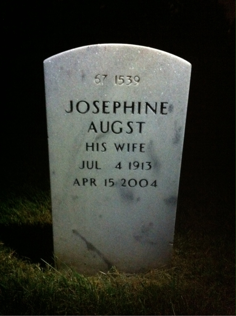 Back of headstone — James Deaton