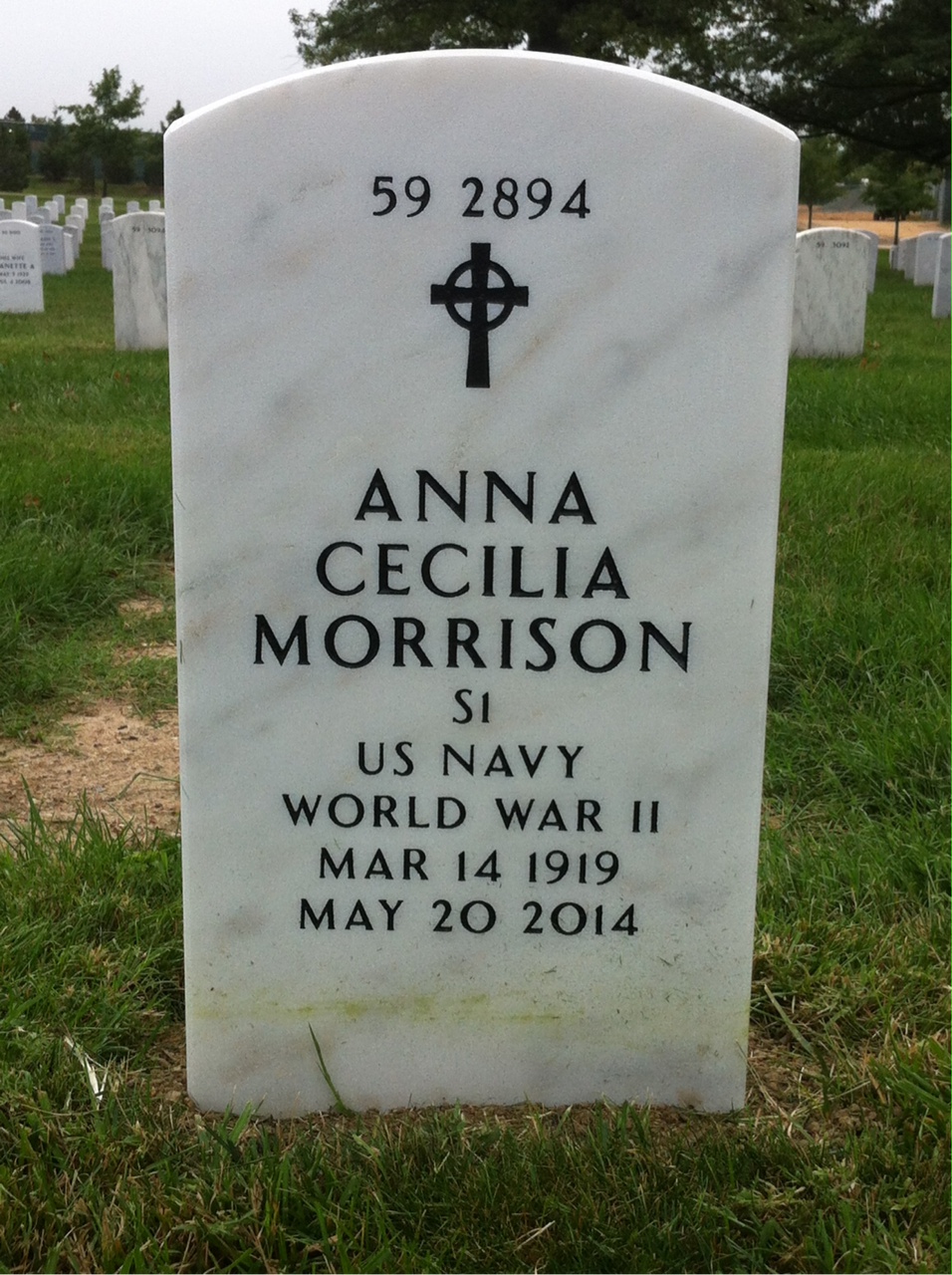 Back of headstone — Anna Morrison