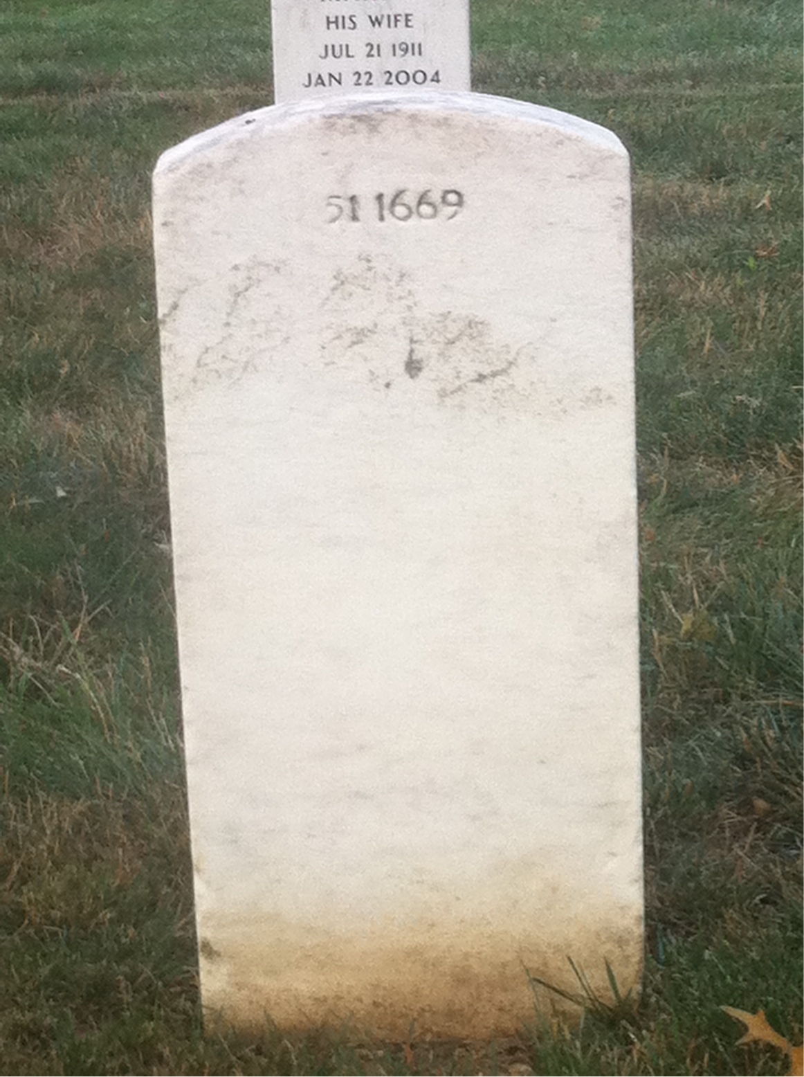Back of headstone — James Mckelvey