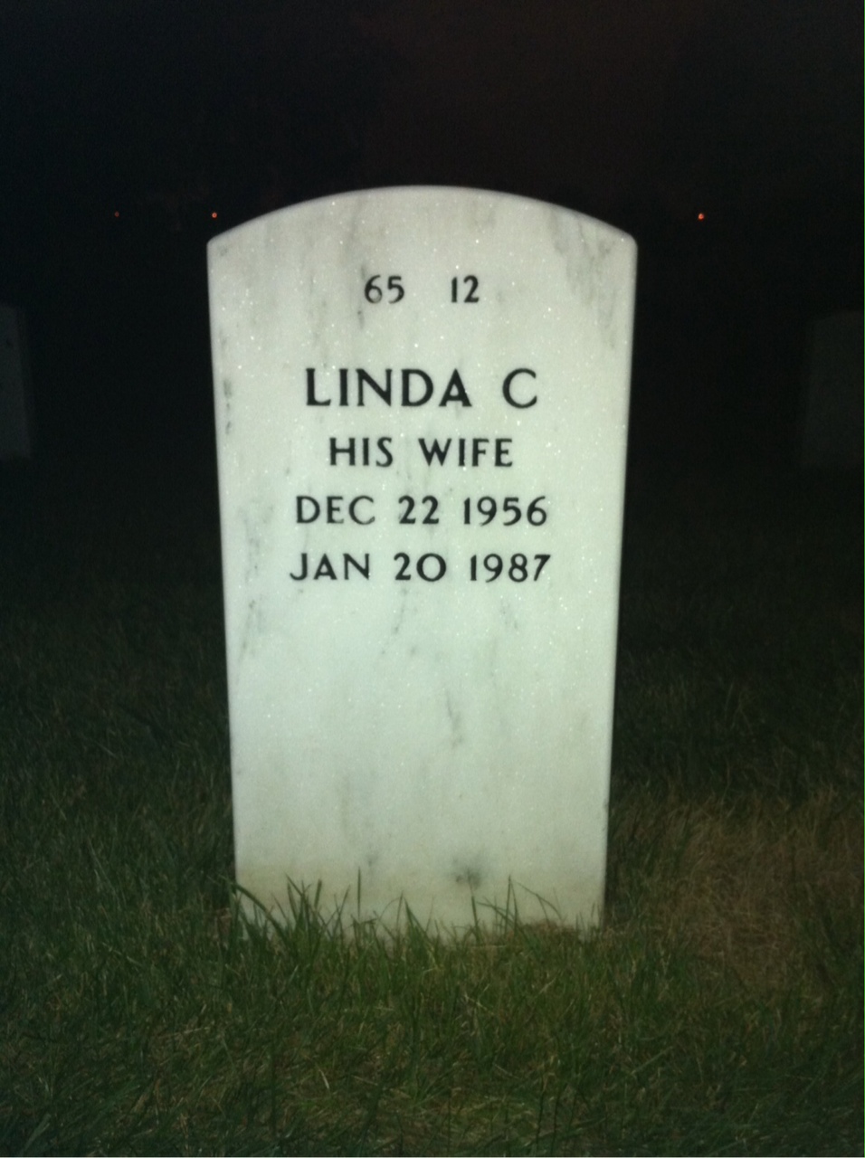 Back of headstone — David Howard