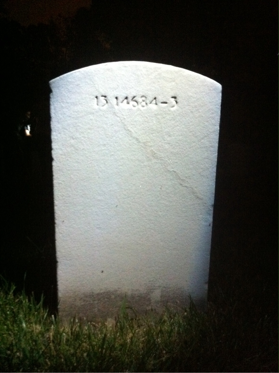 Back of headstone — Wilburn Milliken